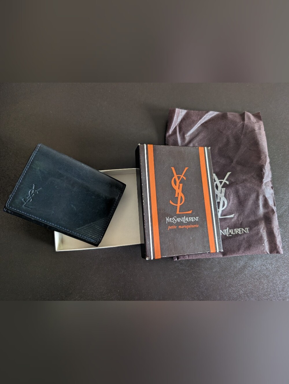 Yves Saint Laurent YSL Vintage Dark Blue Cardholder